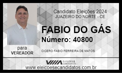 Candidato FABIO DO GÁS 2024 - JUAZEIRO DO NORTE - Eleições