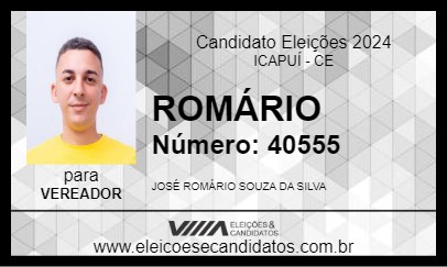 Candidato ROMÁRIO 2024 - ICAPUÍ - Eleições