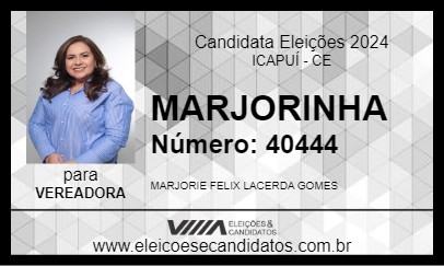 Candidato MARJORINHA 2024 - ICAPUÍ - Eleições