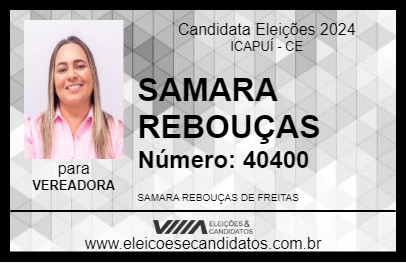 Candidato SAMARA REBOUÇAS 2024 - ICAPUÍ - Eleições