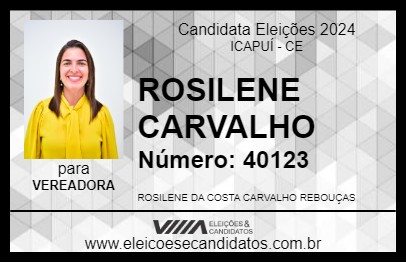 Candidato ROSILENE CARVALHO 2024 - ICAPUÍ - Eleições