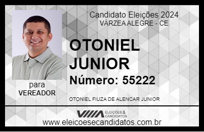 Candidato OTONIEL JUNIOR 2024 - VÁRZEA ALEGRE - Eleições