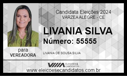 Candidato LIVANIA SILVA 2024 - VÁRZEA ALEGRE - Eleições