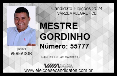 Candidato MESTRE GORDINHO 2024 - VÁRZEA ALEGRE - Eleições