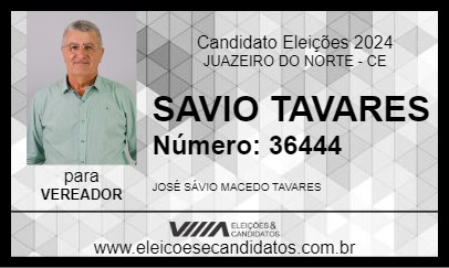 Candidato SAVIO TAVARES 2024 - JUAZEIRO DO NORTE - Eleições