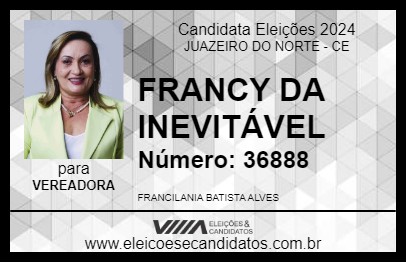 Candidato FRANCY DA INEVITÁVEL 2024 - JUAZEIRO DO NORTE - Eleições