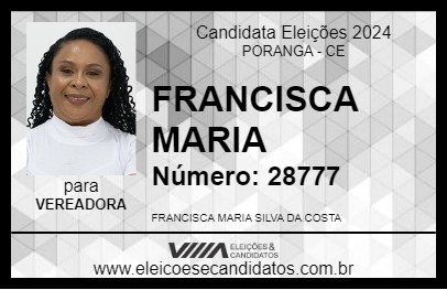 Candidato FRANCISCA MARIA 2024 - PORANGA - Eleições