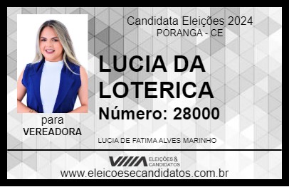 Candidato LUCIA DA LOTERICA 2024 - PORANGA - Eleições