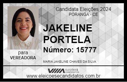 Candidato JAKELINE PORTELA 2024 - PORANGA - Eleições