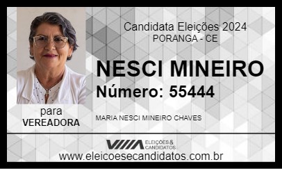 Candidato NESCI MINEIRO 2024 - PORANGA - Eleições