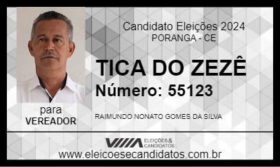 Candidato TICA DO ZEZÊ 2024 - PORANGA - Eleições