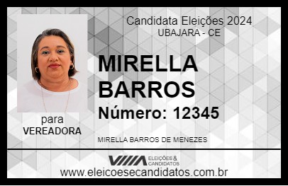 Candidato MIRELLA BARROS 2024 - UBAJARA - Eleições