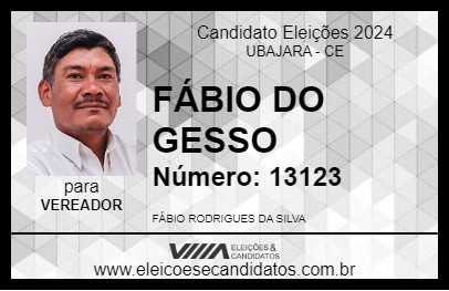 Candidato FÁBIO DO GESSO 2024 - UBAJARA - Eleições