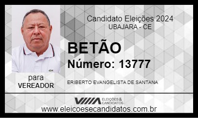 Candidato BETÃO 2024 - UBAJARA - Eleições