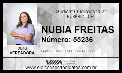 Candidato NUBIA FREITAS 2024 - EUSÉBIO - Eleições