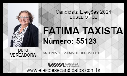 Candidato FATIMA TAXISTA 2024 - EUSÉBIO - Eleições