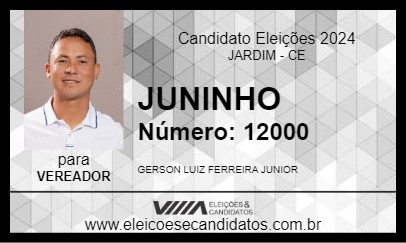 Candidato JUNINHO 2024 - JARDIM - Eleições