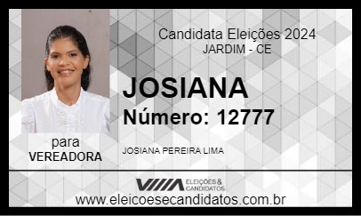 Candidato JOSIANA 2024 - JARDIM - Eleições