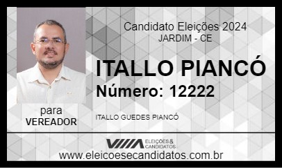 Candidato ITALLO PIANCÓ 2024 - JARDIM - Eleições