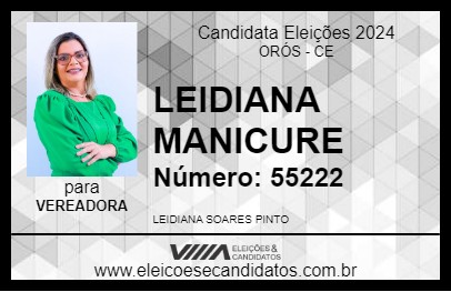 Candidato LEIDIANA MANICURE 2024 - ORÓS - Eleições