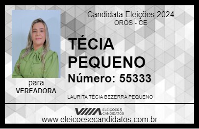 Candidato TÉCIA PEQUENO 2024 - ORÓS - Eleições