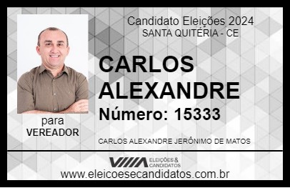 Candidato CARLOS ALEXANDRE 2024 - SANTA QUITÉRIA - Eleições