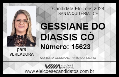 Candidato GESSIANE DO DIASSIS CÓ 2024 - SANTA QUITÉRIA - Eleições