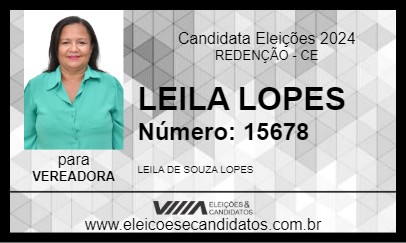 Candidato LEILA LOPES 2024 - REDENÇÃO - Eleições