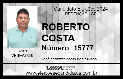 Candidato ROBERTO COSTA 2024 - REDENÇÃO - Eleições