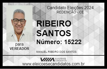 Candidato RIBEIRO SANTOS 2024 - REDENÇÃO - Eleições