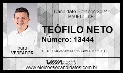 Candidato TEÓFILO NETO 2024 - MAURITI - Eleições