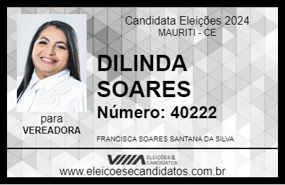 Candidato DILINDA SOARES 2024 - MAURITI - Eleições