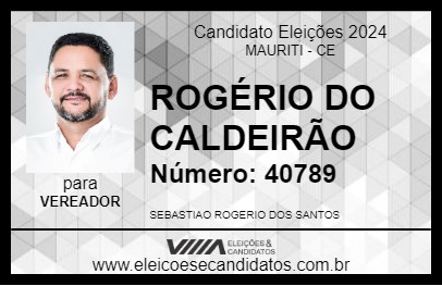 Candidato ROGÉRIO DO CALDEIRÃO 2024 - MAURITI - Eleições