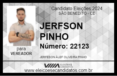 Candidato JERFSON PINHO 2024 - SÃO BENEDITO - Eleições