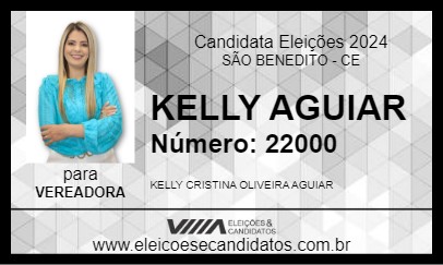 Candidato KELLY AGUIAR 2024 - SÃO BENEDITO - Eleições