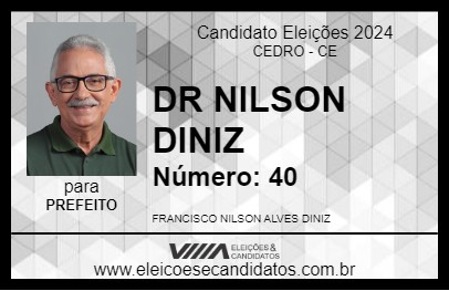 Candidato DR NILSON DINIZ 2024 - CEDRO - Eleições