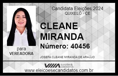 Candidato CLEANE MIRANDA 2024 - QUIXELÔ - Eleições