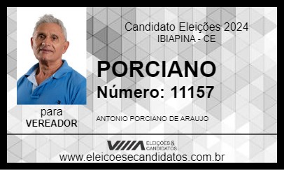 Candidato PORCIANO 2024 - IBIAPINA - Eleições