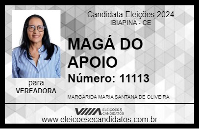 Candidato MAGÁ DO APOIO 2024 - IBIAPINA - Eleições