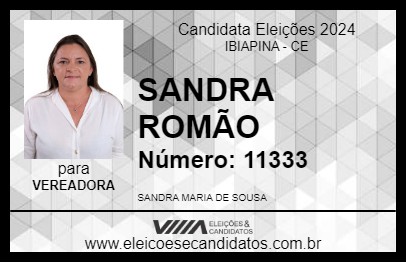 Candidato SANDRA ROMÃO 2024 - IBIAPINA - Eleições