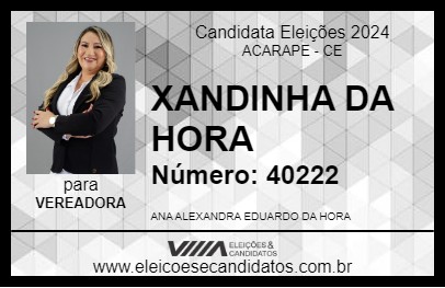 Candidato XANDINHA DA HORA 2024 - ACARAPE - Eleições