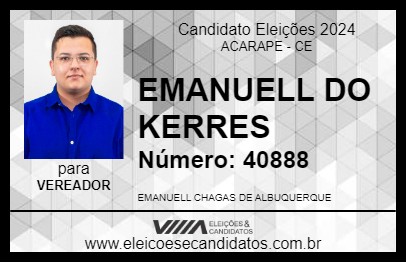 Candidato EMANUELL DO KERRES 2024 - ACARAPE - Eleições