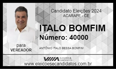 Candidato ITALO BOMFIM 2024 - ACARAPE - Eleições