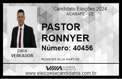 Candidato PASTOR RONNYER 2024 - ACARAPE - Eleições