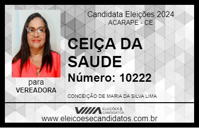 Candidato CEIÇA DA SAUDE 2024 - ACARAPE - Eleições