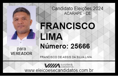 Candidato FRANCISCO LIMA 2024 - ACARAPE - Eleições