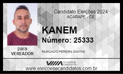 Candidato KANEM 2024 - ACARAPE - Eleições