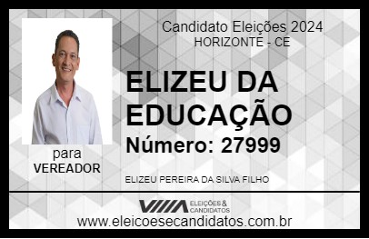 Candidato ELIZEU DA EDUCAÇÃO 2024 - HORIZONTE - Eleições