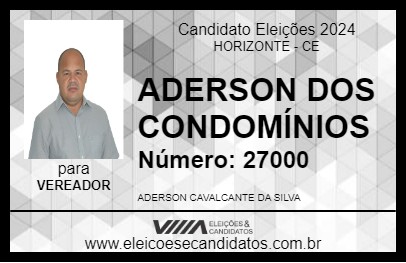 Candidato ADERSON DOS CONDOMÍNIOS 2024 - HORIZONTE - Eleições