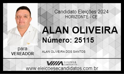 Candidato ALAN OLIVEIRA 2024 - HORIZONTE - Eleições